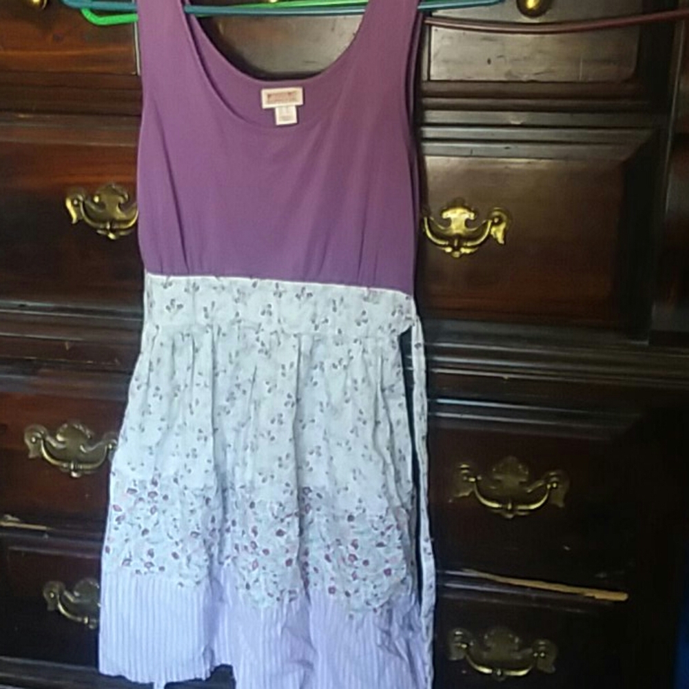 Purple floral childrens dress
